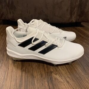 Adidas Adizero AfterBurner White Black Metal Baseball Cleats Mens Size 15 H00981